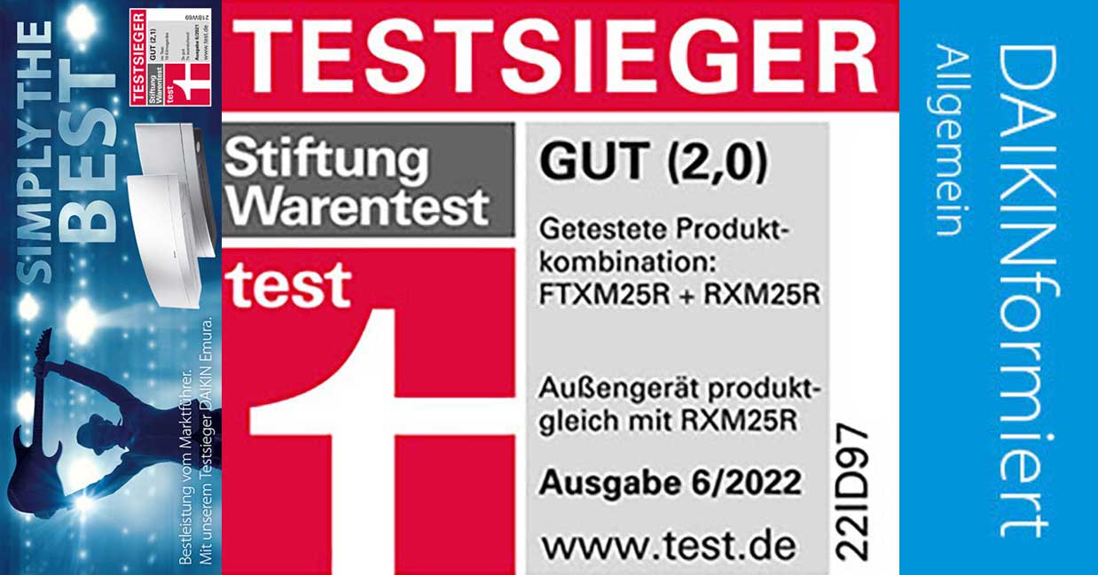 DAIKIN ist zum dritten Mal in Folge Testsieger