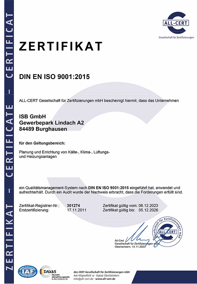 Zertifikat DIN EN ISO 14001:2015